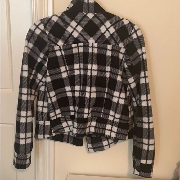 Women’s Black & White School Girl Plaid Love Culture Jacket Size Small - Picture 4 of 6